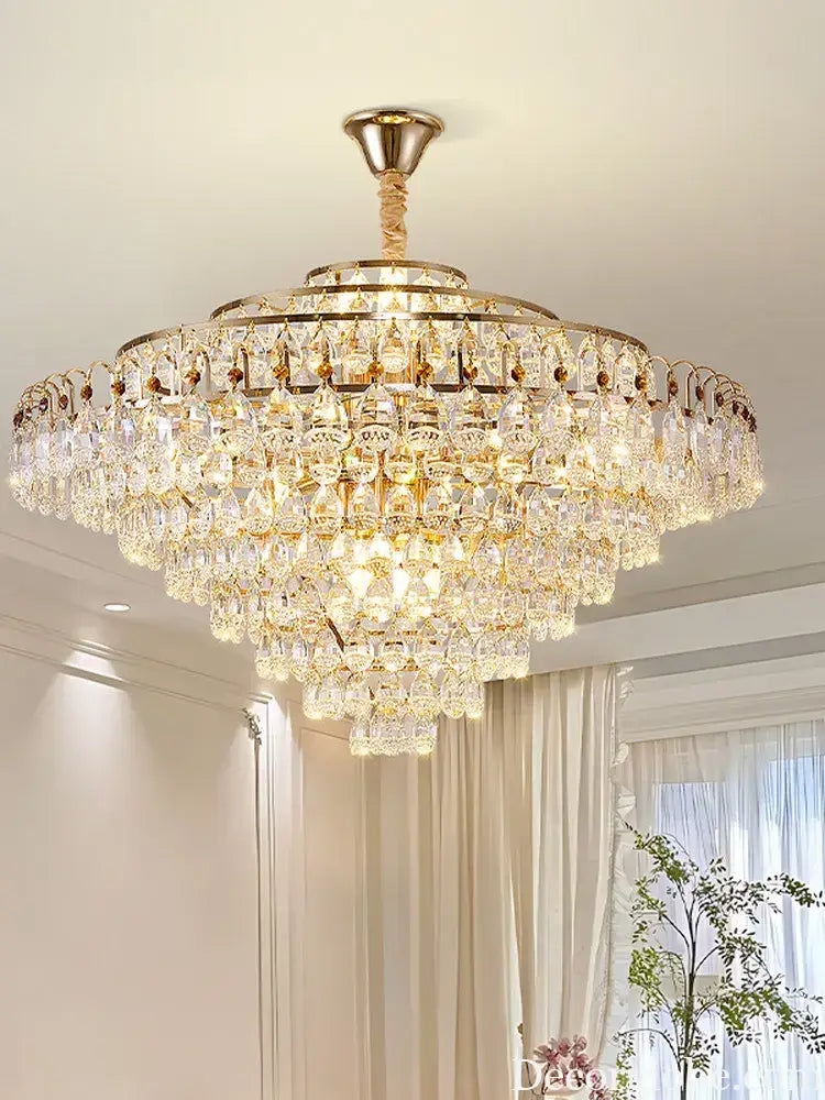 Crystal Chandelier European-style Luxury Living Room Ceiling Light Modern Minimalist And Elegant Villa Dining Room