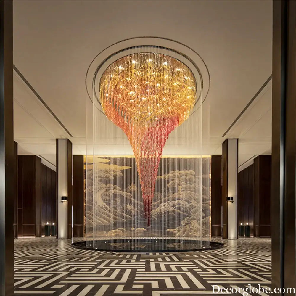 Evangeline Custom Build Large Foyer Glass Chandelier Chandelier