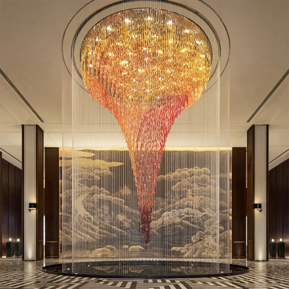 Evangeline Custom Build Large Foyer Glass Chandelier Chandelier