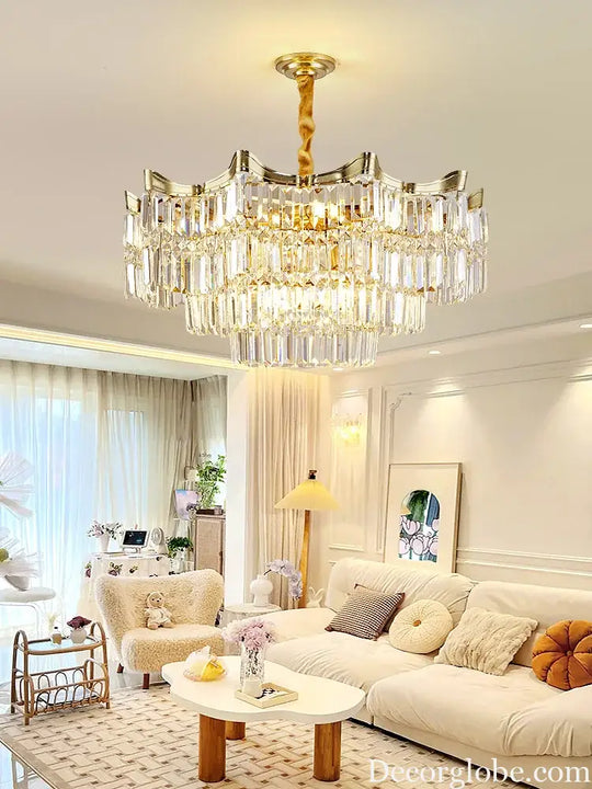 Exquisite Crystal Chandelier for Living Rooms, Bedrooms, and More - Modern French Light Luxury Design - DecorGlobe