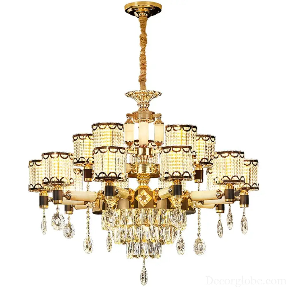 Exquisite Crystal Pendant Chandelier - A Luxurious and Romantic Lighting Fixture for Your Living Space - DecorGlobe
