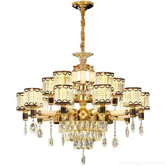 Exquisite Crystal Pendant Chandelier - A Luxurious and Romantic Lighting Fixture for Your Living Space - DecorGlobe
