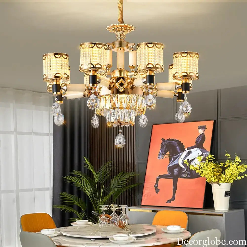 Exquisite Crystal Pendant Chandelier - A Luxurious and Romantic Lighting Fixture for Your Living Space - DecorGlobe