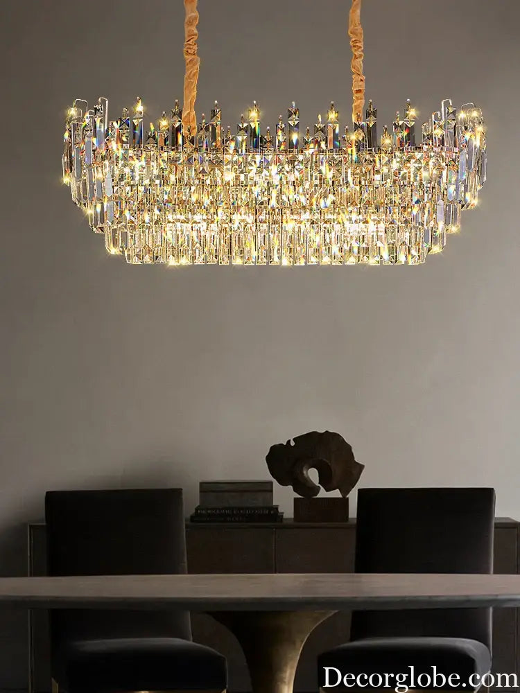 Exquisite Light Luxury Crystal Chandelier for Elegant Living and Dining Spaces - DecorGlobe