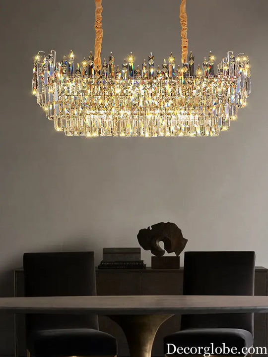 Exquisite Light Luxury Crystal Chandelier for Elegant Living and Dining Spaces - DecorGlobe