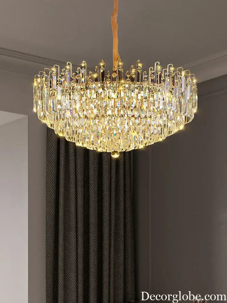 Exquisite Light Luxury Crystal Chandelier for Elegant Living and Dining Spaces - DecorGlobe