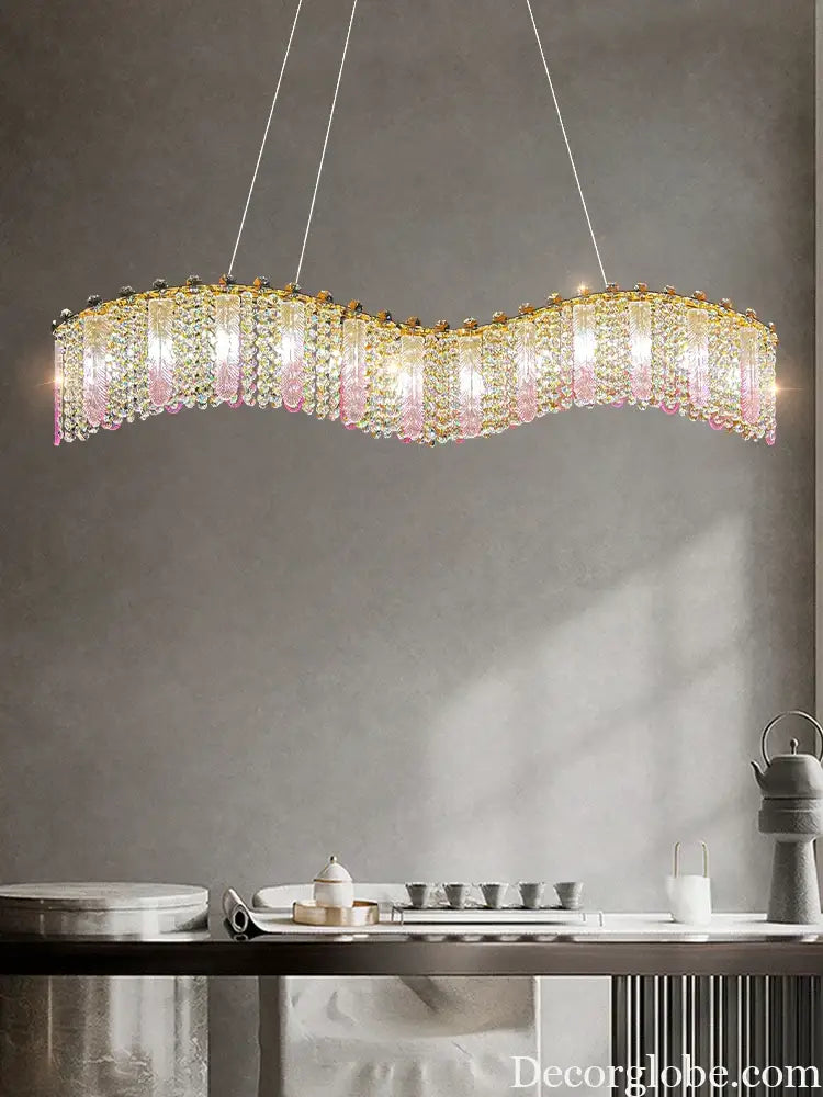 Elegant Feather Crystal Chandelier - A Light Luxury Masterpiece for Bedrooms, Living Rooms, Restaurants, and Villas - DecorGlobe