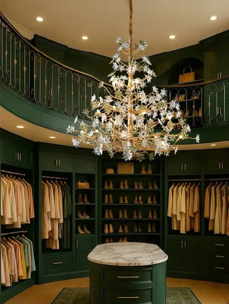 Solid Brass Branch Crystal Chandelier Chandelier