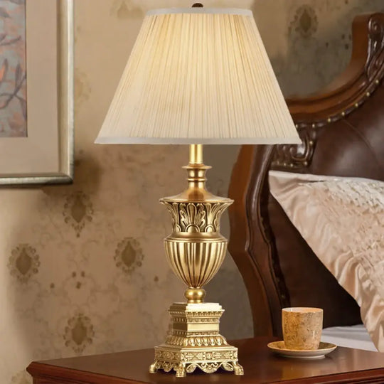 Florence Retro Luxury Copper LED Floor Lamp - Alloy Imitation Copp / White light / UK Plug - Table Lamp