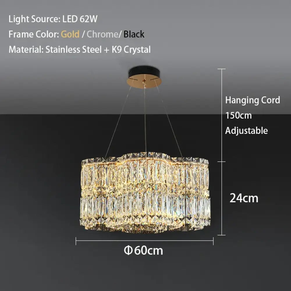 Flower Wave Crystal Luxury Ceiling Chandeliers - Modern LED Lustre Hanging Lamps for Dining Room - DecorGlobe