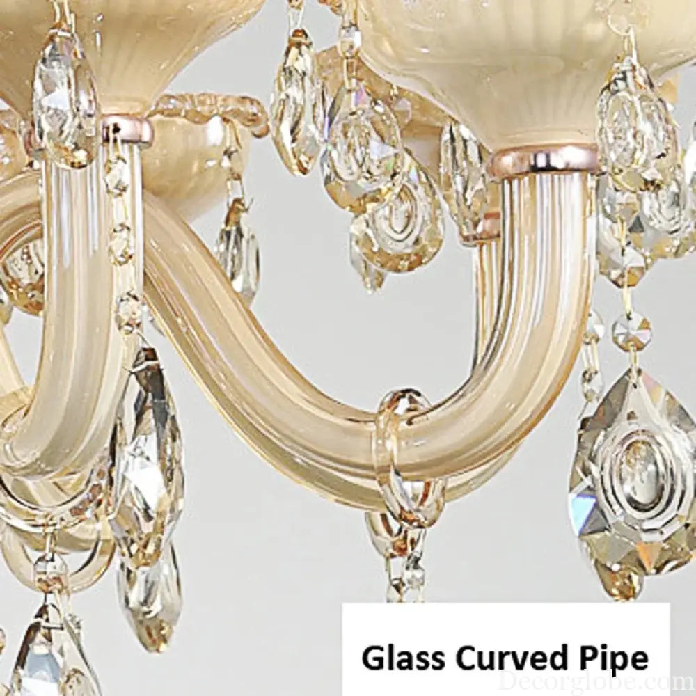 French Luxury Home Decoration Room Champagne White Chandelier European Villa Hotel Hall Restaurant E14 Crystal Pendent
