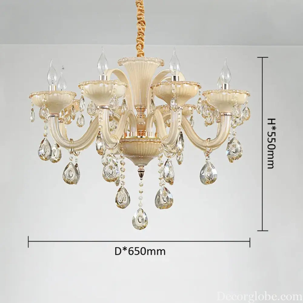 French Luxury Home Decoration Room Champagne White Chandelier European Villa Hotel Hall Restaurant E14 Crystal Pendent