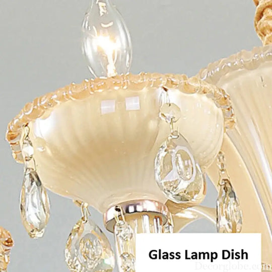 French Luxury Home Decoration Room Champagne White Chandelier European Villa Hotel Hall Restaurant E14 Crystal Pendent