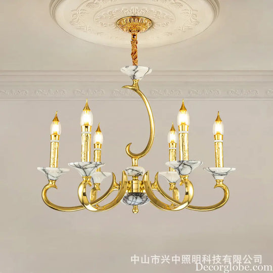 French Retro All-Copper Crystal Branch Chandelier Chandelier