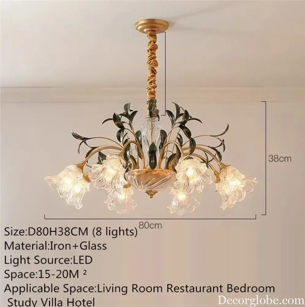 French Retro Crystal Pendant Light for Living Room and Restaurant Chandelier