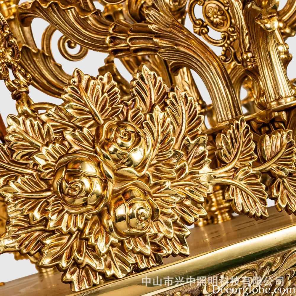 French-Style Copper Crystal Chandelier for Luxury Villas