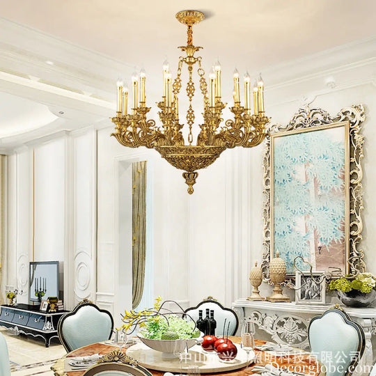 French-Style Copper Crystal Chandelier for Luxury Villas