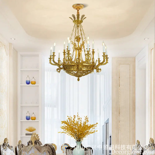French-Style Crystal Copper Chandelier for Luxury Villas 15-head chandelier (diameter 105cm, height 120cm)