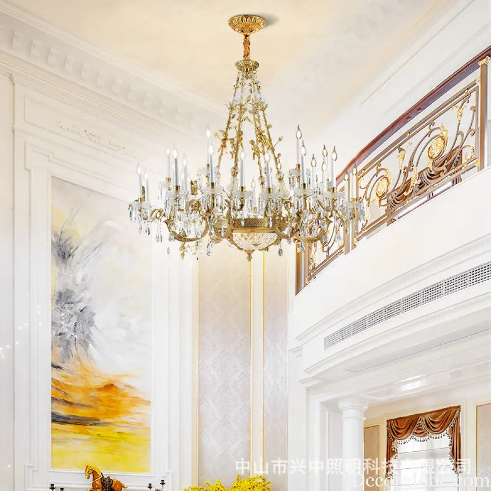French-Style Duplex Crystal Chandelier for Luxury Villas 24-head chandelier (diameter 160cm, height 200cm)
