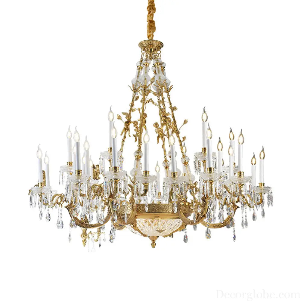 French-Style Duplex Crystal Chandelier for Luxury Villas 24-head chandelier (diameter 160cm, height 200cm)