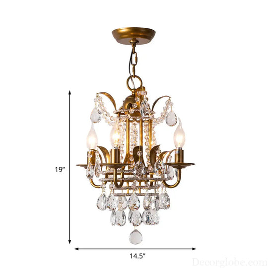 Gemma Elegance Meets Sparkling Brilliance: The Gold Crystal Drop Chandelier - DecorGlobe