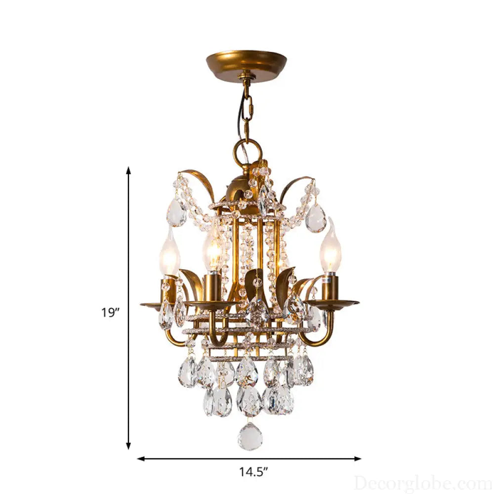 Gemma Elegance Meets Sparkling Brilliance: The Gold Crystal Drop Chandelier - DecorGlobe