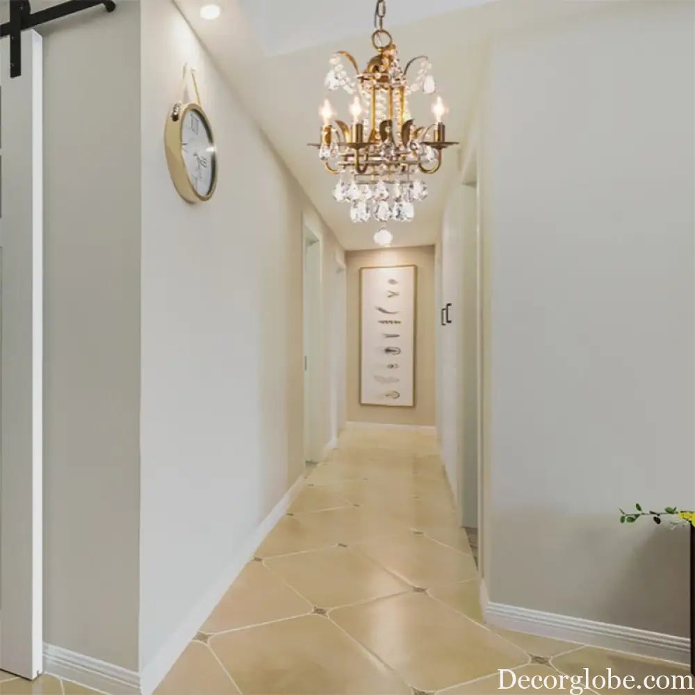 Gemma Elegance Meets Sparkling Brilliance: The Gold Crystal Drop Chandelier - DecorGlobe