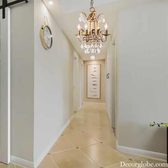 Gemma Elegance Meets Sparkling Brilliance: The Gold Crystal Drop Chandelier - DecorGlobe