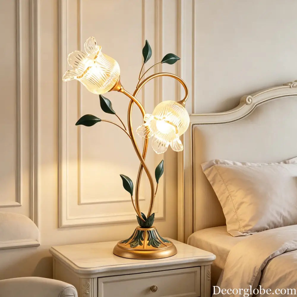American Pastoral creative flower-shaped decorative table lamp modern minimalist art bedroom children’s room bedside