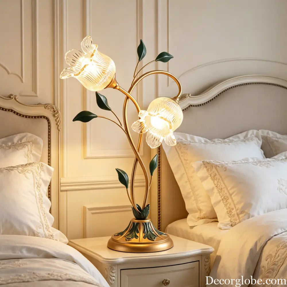 American Pastoral creative flower-shaped decorative table lamp modern minimalist art bedroom children’s room bedside