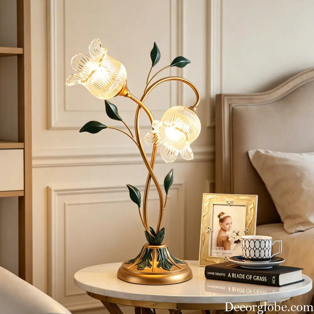 American Pastoral creative flower-shaped decorative table lamp modern minimalist art bedroom children’s room bedside