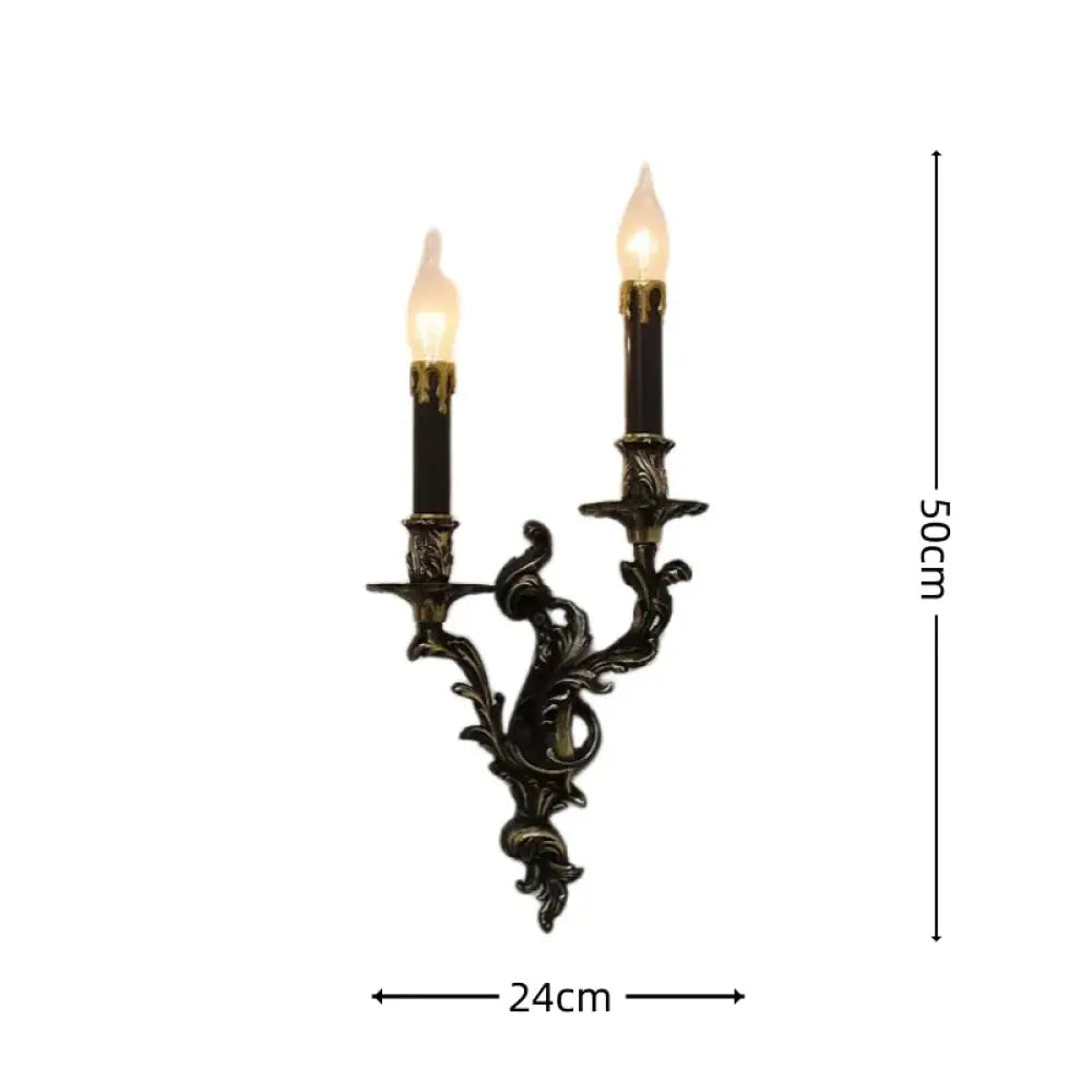 European Nordic 2 heads/3 heads/5 heads Classic Vintage Sconces Royal Lamp Copper Candle Light Hotel Retro Wall Lamps