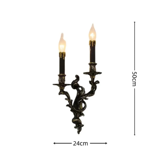 European Nordic 2 heads/3 heads/5 heads Classic Vintage Sconces Royal Lamp Copper Candle Light Hotel Retro Wall Lamps