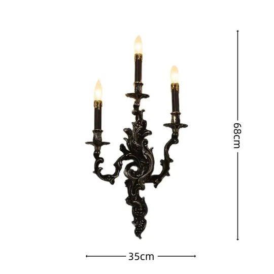 European Nordic 2 heads/3 heads/5 heads Classic Vintage Sconces Royal Lamp Copper Candle Light Hotel Retro Wall Lamps