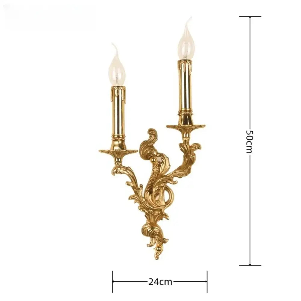 European Nordic 2 heads/3 heads/5 heads Classic Vintage Sconces Royal Lamp Copper Candle Light Hotel Retro Wall Lamps