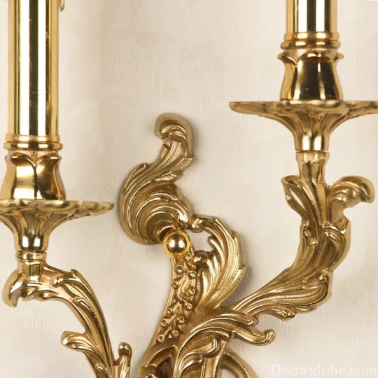 European Nordic 2 heads/3 heads/5 heads Classic Vintage Sconces Royal Lamp Copper Candle Light Hotel Retro Wall Lamps