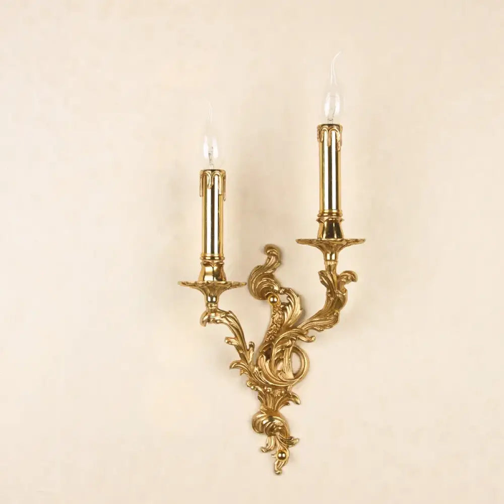 European Nordic 2 heads/3 heads/5 heads Classic Vintage Sconces Royal Lamp Copper Candle Light Hotel Retro Wall Lamps
