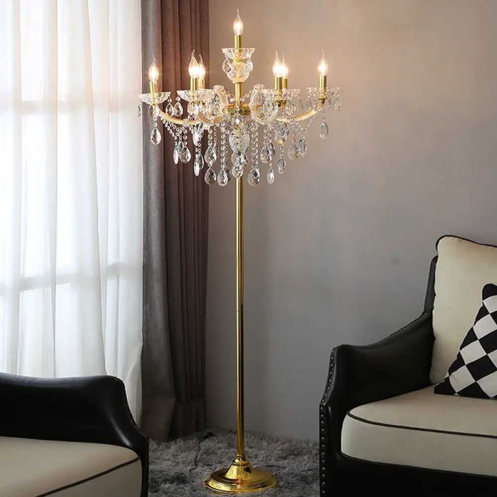 European Living Room Crystal Floor Lamp High-end Corridor Hotel Banquet Hall Luxury Lamp Floor Lamp Wedding Room