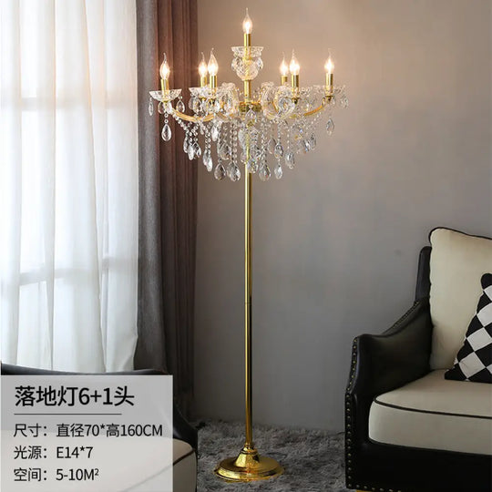 European Living Room Crystal Floor Lamp High-end Corridor Hotel Banquet Hall Luxury Lamp Floor Lamp Wedding Room