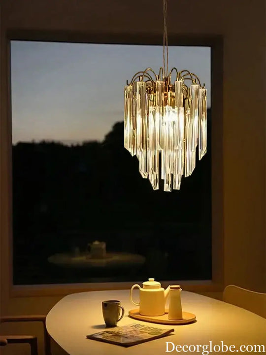 Gianna Italian Crystal Glass Pendant Chandelier – Classic Hanging Light for Staircase &amp; High Ceilings chandelier