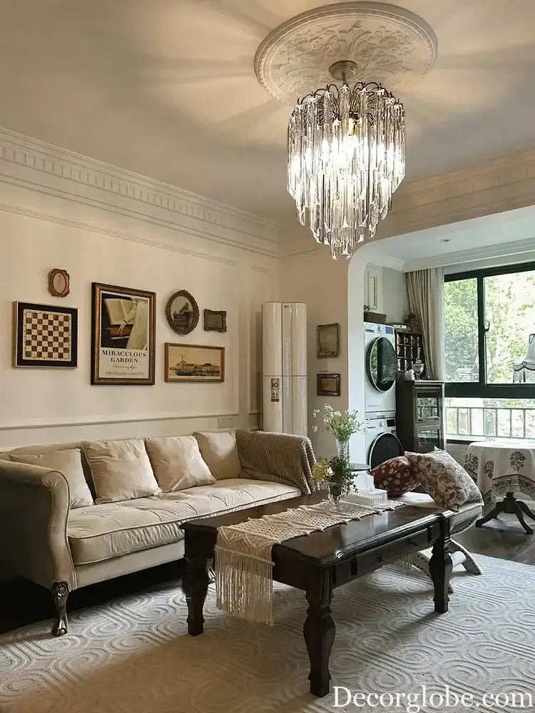 Gianna Italian Crystal Glass Pendant Chandelier – Classic Hanging Light for Staircase &amp; High Ceilings chandelier