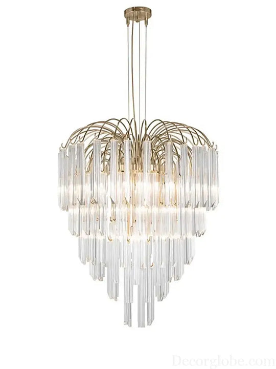 Gianna Italian Crystal Glass Pendant Chandelier – Classic Hanging Light for Staircase &amp; High Ceilings chandelier