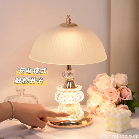 Cross-Border Luxury Crystal Table Lamp for Bedside Table High-End Bedroom Night Light for Wedding Long-Lasting Light