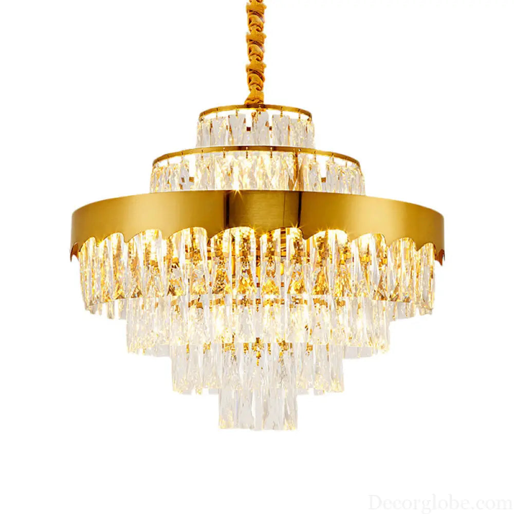 Alessandra Gold Cascade: Crystal Elegance for Your Dining Room - DecorGlobe