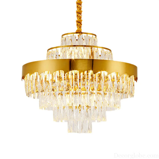 Alessandra Gold Cascade: Crystal Elegance for Your Dining Room - DecorGlobe