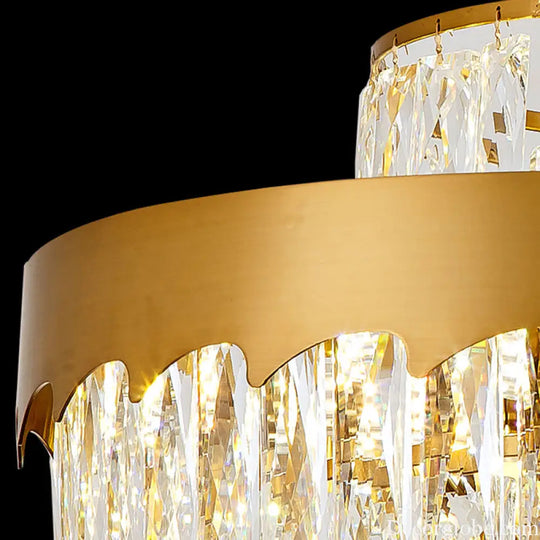 Alessandra Gold Cascade: Crystal Elegance for Your Dining Room - DecorGlobe