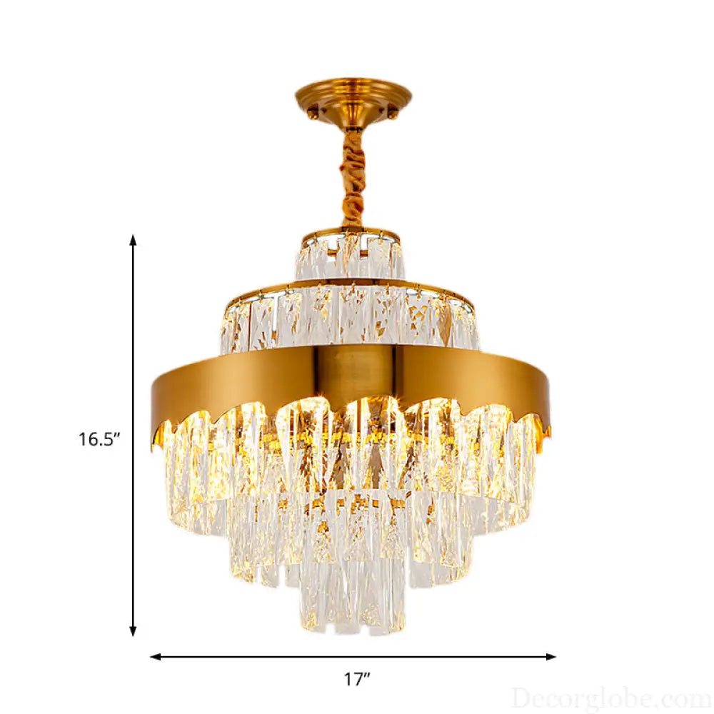 Alessandra Gold Cascade: Crystal Elegance for Your Dining Room - DecorGlobe