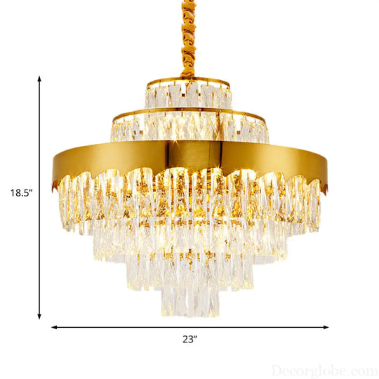 Alessandra Gold Cascade: Crystal Elegance for Your Dining Room - DecorGlobe
