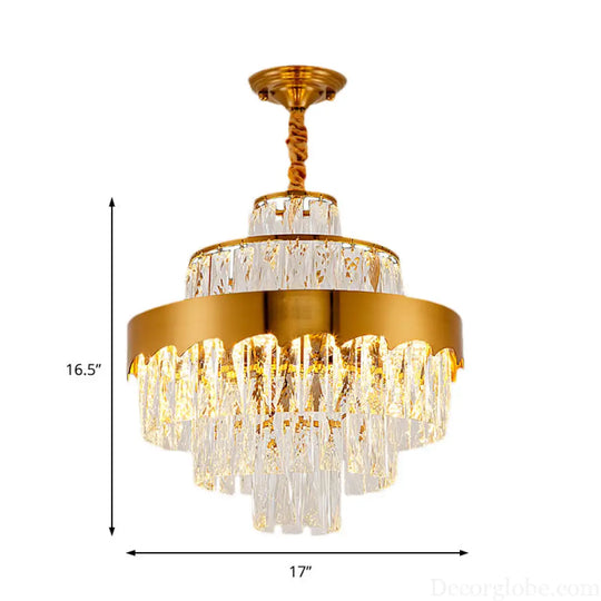 Alessandra Gold Cascade: Crystal Elegance for Your Dining Room - DecorGlobe