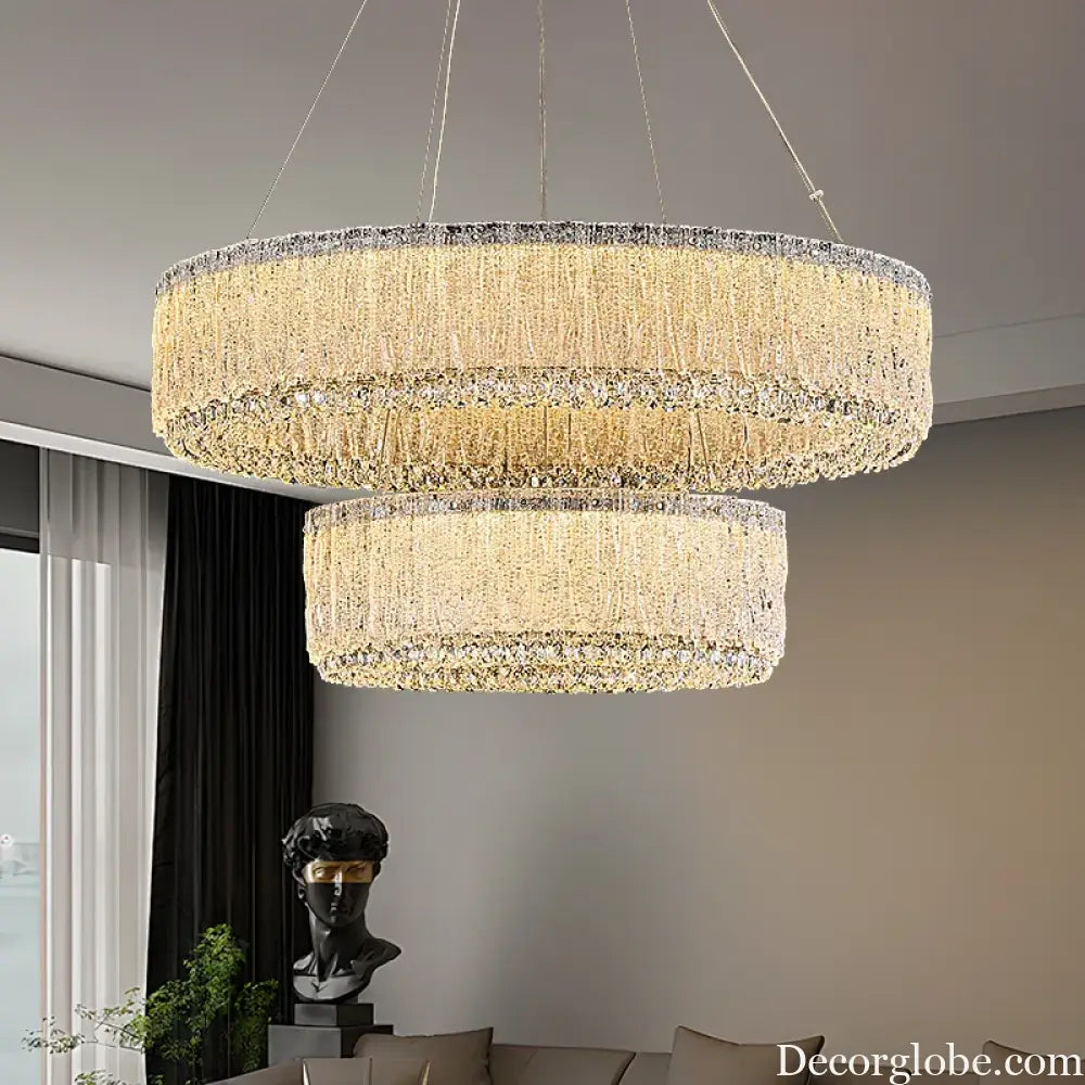 Luxury Gold Crystal Pendant Lamp for Living and Dining Room Chandelier